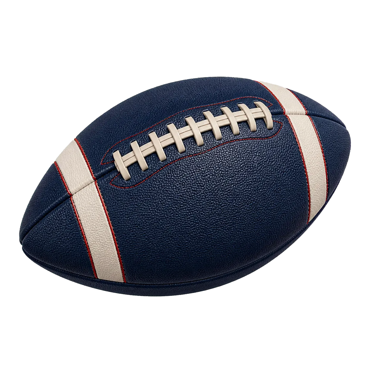 3D-American-football die langs de drie onderdelen van het sportprofiel beweegt
