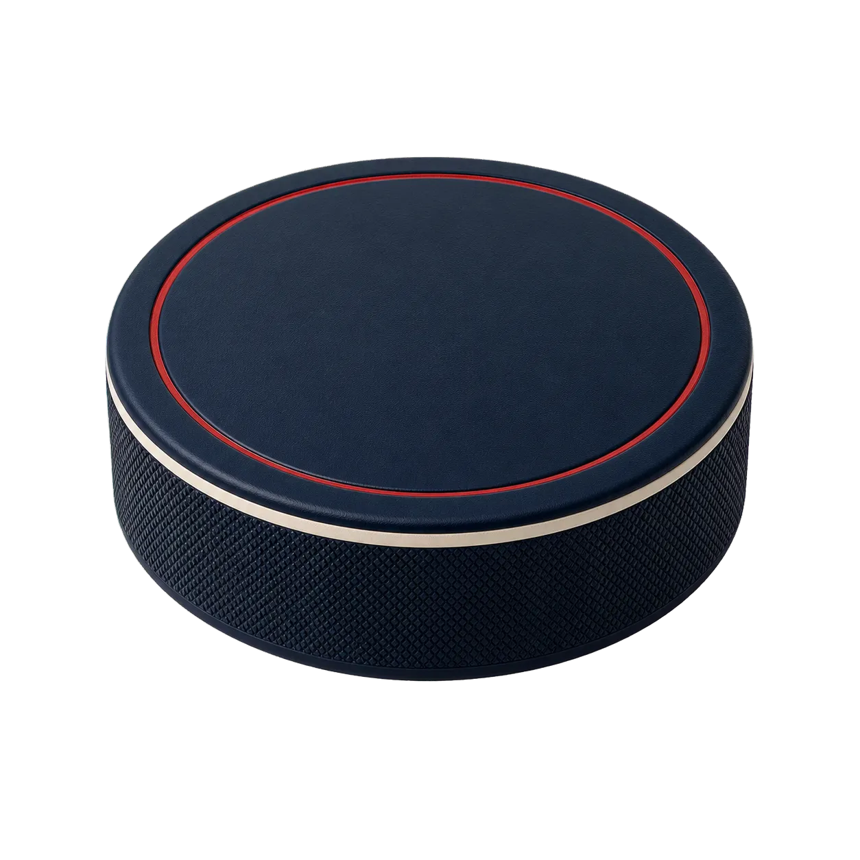 3D-ijshockeypuck die langs de drie onderdelen van het sportprofiel beweegt