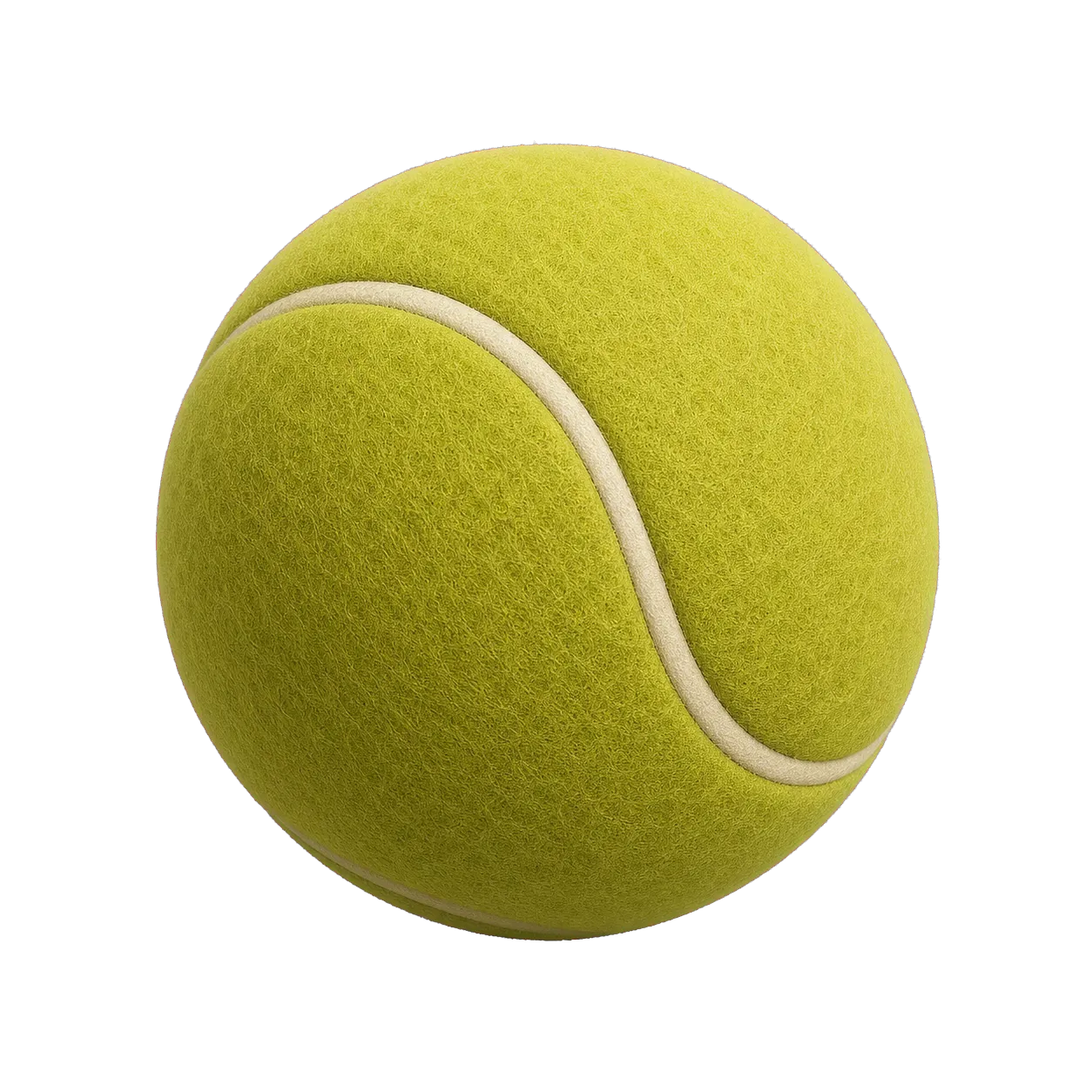 3D-tennisbal die langs de drie onderdelen van het sportprofiel beweegt