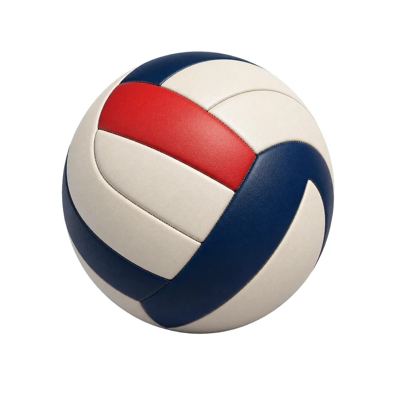 3D-volleybal die langs de drie onderdelen van het sportprofiel beweegt